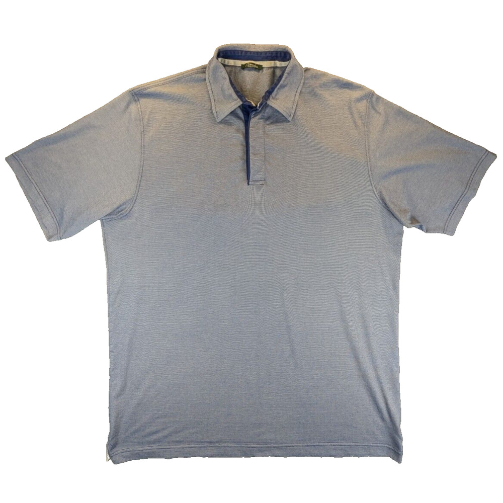 Marbas Polo Shirt Men's Large 52 Blue Pin Striped Short Sleeve Italy Golf